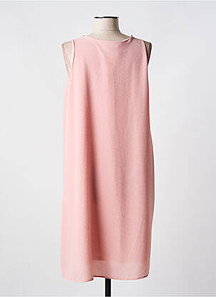 Robe mi-longue coupe fluide sans manche rose ROMEO POUR JULIETTE femme
