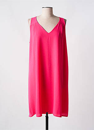Robe mi-longue coupe fluide sans manche rose fonce ROMEO POUR JULIETTE femme