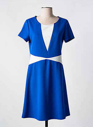 Robe mi-longue manches courtes manches courtes bleu ROMEO POUR JULIETTE femme