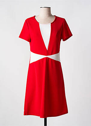 Robe mi-longue manches courtes manches courtes rouge ROMEO POUR JULIETTE femme