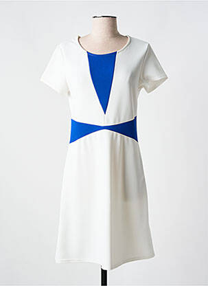 Robe mi-longue coupe évasée manches courtes blanc ROMEO POUR JULIETTE femme