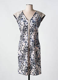 Robe mi-longue imprimé fantaisie manches courtes gris ROMEO POUR JULIETTE femme