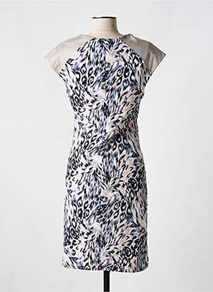 Robe mi-longue imprimé fantaisie manches courtes gris ROMEO POUR JULIETTE femme