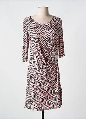 Robe mi-longue manches 3/4 manches 3/4 rose ROMEO POUR JULIETTE femme