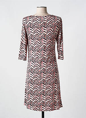 Robe mi-longue manches 3/4 manches 3/4 rose ROMEO POUR JULIETTE femme