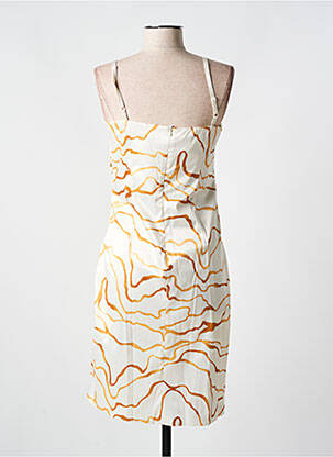 Robe mi-longue imprimé fantaisie fines bretelles blanc RINASCIMENTO femme