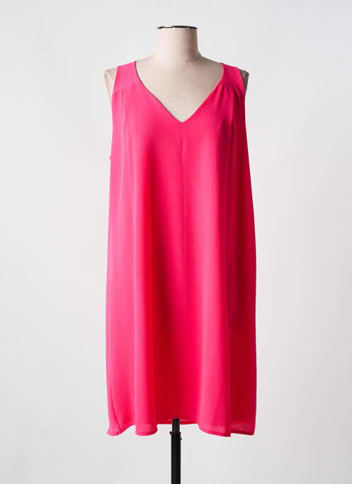 Robe mi-longue coupe fluide sans manche rose fonce ROMEO POUR JULIETTE femme