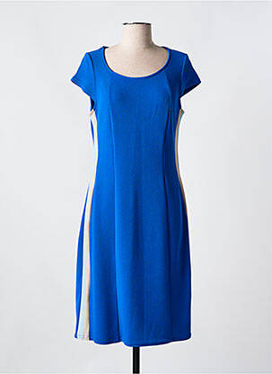 Robe mi-longue imprimé fantaisie manches courtes bleu ROMEO POUR JULIETTE femme