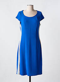 Robe mi-longue imprimé fantaisie manches courtes bleu ROMEO POUR JULIETTE femme