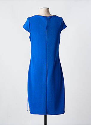 Robe mi-longue imprimé fantaisie manches courtes bleu ROMEO POUR JULIETTE femme