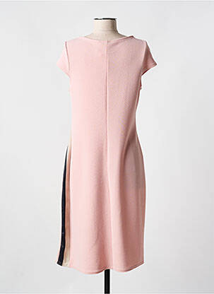 Robe mi-longue imprimé fantaisie manches courtes rose ROMEO POUR JULIETTE femme