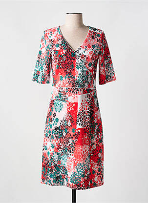 Robe mi-longue imprimé fantaisie manches courtes rouge ROMEO POUR JULIETTE femme