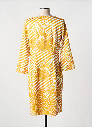 Robe mi-longue manches 3/4 manches 3/4 jaune FOR HER PARIS femme