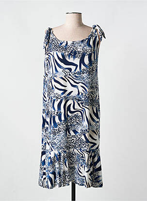 Robe mi-longue coupe fluide sans manche bleu WEEK END A PARIS femme