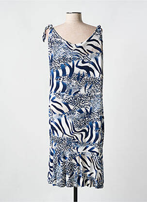 Robe mi-longue coupe fluide sans manche bleu WEEK END A PARIS femme