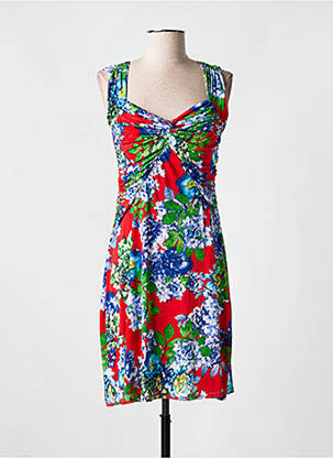 Robe mi-longue imprimé fantaisie fines bretelles rouge ROMEO POUR JULIETTE femme