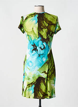 Robe courte coupe évasée manches courtes vert ROMEO POUR JULIETTE femme