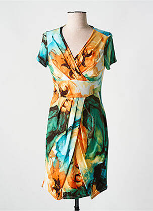 Robe courte coupe évasée manches courtes orange ROMEO POUR JULIETTE femme