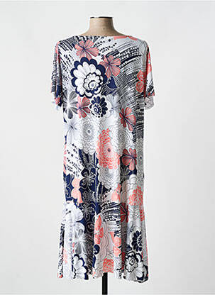 Robe mi-longue coupe fluide manches courtes bleu WEEK END A PARIS femme