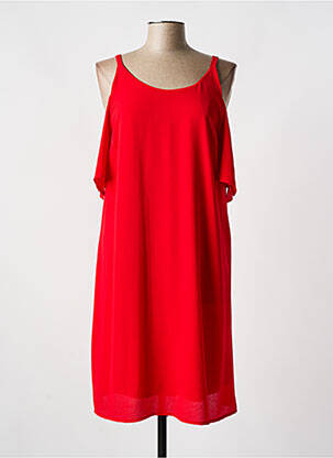 Robe mi-longue col rond fines bretelles rouge ROMEO POUR JULIETTE femme