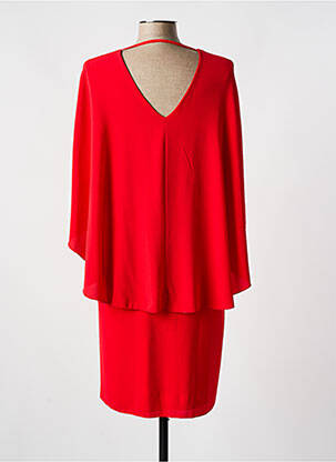 Robe mi-longue coupe fluide manches courtes rouge HOLLY & JOEY femme