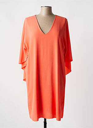 Robe mi-longue manches courtes manches courtes orange HOLLY & JOEY femme