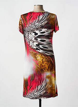 Robe mi-longue imprimé fantaisie manches courtes rouge ROMEO POUR JULIETTE femme
