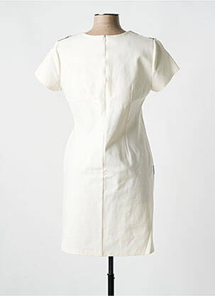 Robe mi-longue imprimé fantaisie manches courtes blanc NANA BAILA femme