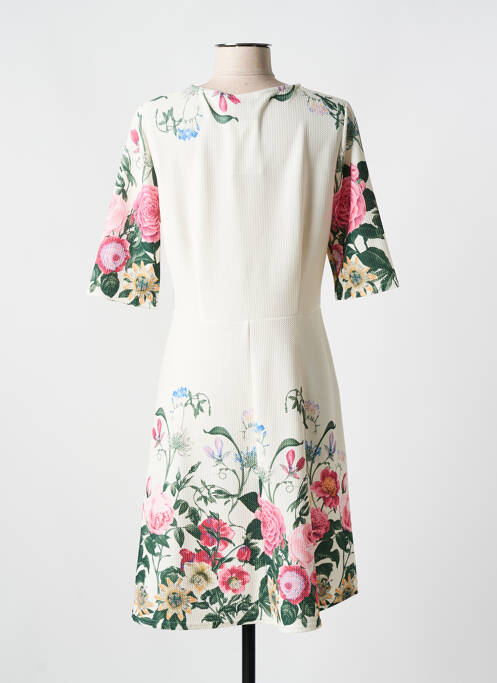 Robe mi-longue imprimé fantaisie manches courtes blanc ROMEO POUR JULIETTE femme