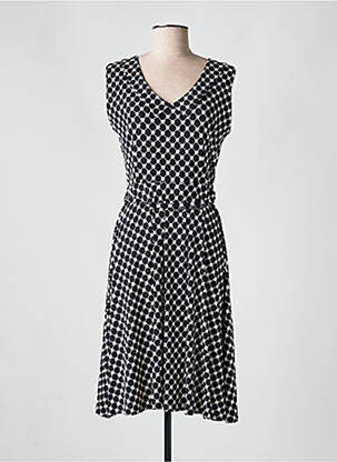 Robe mi-longue imprimé fantaisie sans manche noir PARISIENNE femme