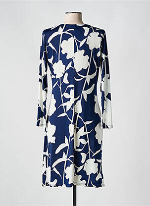 Robe mi-longue imprimé fantaisie manches longues bleu ROMEO POUR JULIETTE femme