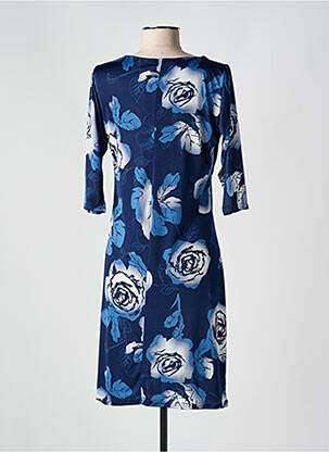 Robe mi-longue imprimé fleurs manches 3/4 bleu ROMEO POUR JULIETTE femme