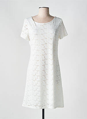 Robe courte manches courtes manches courtes blanc ROMEO POUR JULIETTE femme