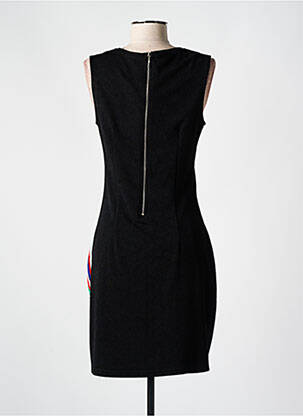Robe mi-longue imprimé fleurs sans manche noir 101 IDEES femme