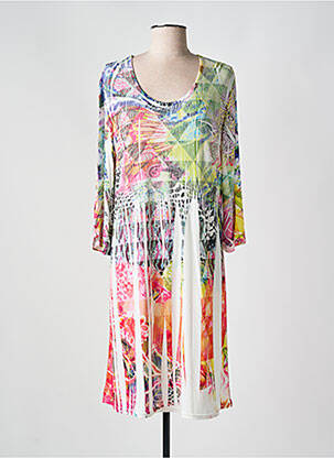 Robe mi-longue vert PARISIENNE pour femme