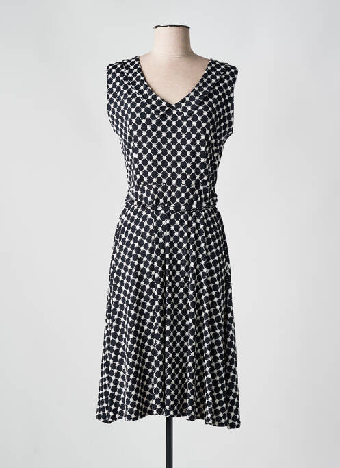 Robe mi-longue imprimé fantaisie sans manche noir PARISIENNE femme