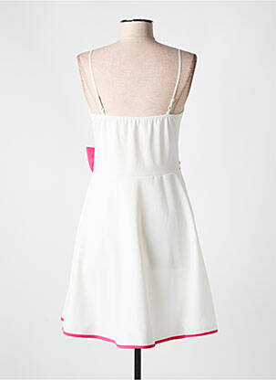 Robe courte tissage crêpe fines bretelles blanc AXANGE femme