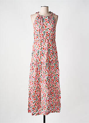 Robe longue tissage popeline sans manche rouge CYELL femme