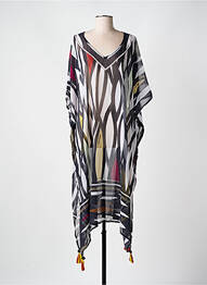 Robe de plage tissage crêpe noir MIRADONNA femme