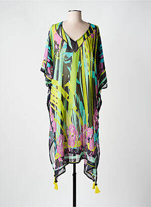 Robe de plage tissage crêpe vert MIRADONNA femme