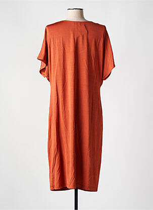 Robe mi-longue manches courtes manches courtes orange CYELL femme