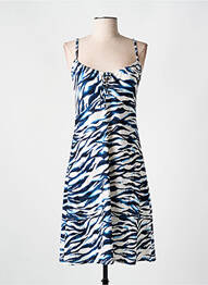 Robe mi-longue coupe cintrée fines bretelles bleu CYELL femme