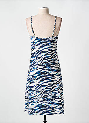 Robe mi-longue coupe cintrée fines bretelles bleu CYELL femme