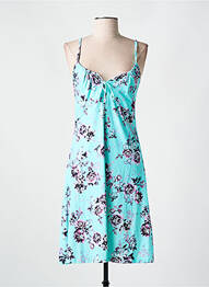 Robe mi-longue imprimé fleurs fines bretelles bleu CYELL femme