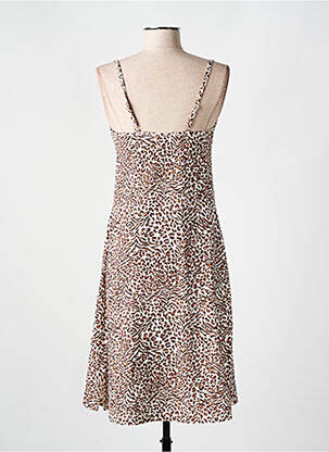 Robe mi-longue coupe cintrée fines bretelles marron CYELL femme