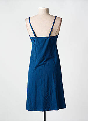 Robe mi-longue coupe cintrée fines bretelles bleu CYELL femme