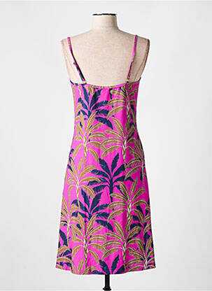 Robe mi-longue imprimé fleurs fines bretelles rose CYELL femme