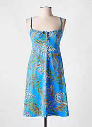 Robe mi-longue imprimé fantaisie fines bretelles bleu CYELL femme