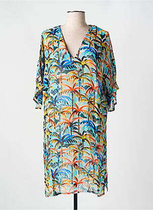 Robe de plage tissage crêpe bleu CYELL femme