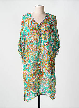 Robe de plage tissage crêpe vert CYELL femme